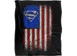 Superman - Coperta Old Glory Crest, Setosa E Morbida TV24094 (Taglia Unica) (Nero/Bianco/Rosso)