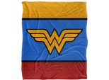 Wonder Woman - Coperta Con Logo Tricolore, Setosa E Morbida TV24329 (Taglia Unica) (Blu/Giallo/Rosso)