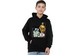 Star Wars - Felpa Con Cappuccio "Manga Droids"" Per Bambini TV24527 (128) (Nero)"