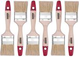 Hardy Working Tools Set Di Pennelli Piatti Da 6 Pezzi, 6 Pezzi - Larghezza 50 Mm, Set Di Pennelli Con Manico In Legno, Serie Di Pennelli *36*, 6PCS, Set Di Pennelli A0200-360620