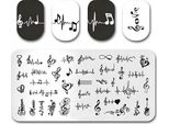 Modello Di Piastra Con Timbro Per Unghie Note Musicali Chiave Di Violino