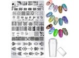 25 Piastre + Set Di Timbri Per Nail Art
