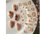 Adesivi Per Unghie 3D Autoadesivi Con Motivo Convesso Incisioni Fiori Rosa