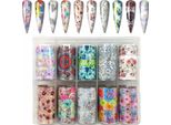 10X Transferfolios 10Cmx4Cm Sommerblumen Set