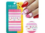 5D Adesivi Nail Art Motivo A Scacchiera