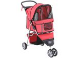 Carrello Per Cani Fortuna Lai Carrello Multicolore Per Cani Per Passeggiate, Leggero E Pieghevole, Per Cani E Gatti, Rosso