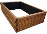 Holzgarden Orto Rialzato In Legno 120X30X75 Cm Impregnato Teak Fioriera Rettangolare Da Esterno Per Ortaggio Piante Erbe E Fiori