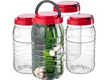 Vaso Di Stoccaggio Kadax 3L Con Coperchio, 4 Pezzi, Vaso Di Stoccaggio In Plastica Pet, Contenitore Da Cucina, Contenitore In Plastica Per Alimenti, Vaso Di Stoccaggio, Contenitore Per Alimenti