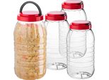 Vaso Di Stoccaggio Kadax 5L Con Coperchio, 4 Pezzi, Vaso Di Stoccaggio In Plastica Pet, Contenitore Da Cucina, Contenitore In Plastica Per Alimenti, Vaso Di Stoccaggio, Contenitore Per Alimenti