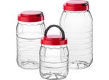 Vaso Di Stoccaggio Kadax 2L + 3L + 5L Con Coperchio, 3 Pezzi, Vaso Di Stoccaggio In Plastica Pet, Contenitore Da Cucina, Contenitore In Plastica Per Alimenti, Vaso Di Stoccaggio, Contenitore Per Alimenti