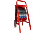 Distributore Di Corrente Da Cantiere 16A 32A Cee 4X230V E Supporto Con Tetto TGD-S/FI Con Spina E Cavo Distributore Di Corrente A Parete Con Fusibili Vde Doktorvolt DV-6074-D