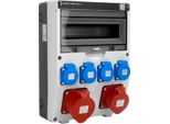 Distributore Di Corrente Da Cantiere 32A/16A Cee 4X230V Distributore A Parete Tgd Senza Fusibili Doktorvolt DV-6029-D