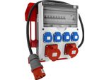 Distributore Di Corrente Da Cantiere 16A 32A Cee 4X230V Con Supporto A Sospensione E Spina Con Cavo TGD-S/FI Distributore Di Corrente A Parete Con Fusibili Vde Doktorvolt DV-6067-D