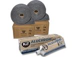 Set Per La Lucidatura Di Cromo E Alluminio Lana D'acciaio 500G + K2 Aluchrom