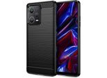 Custodia Blindata Karbon Per Xiaomi Redmi Note 12 / Poco X5 5G Nero