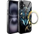 Iphone 16 Custodia In Vetro Ibizu Elite Con Magsafe, Retro In Vetro, Power Wolf, Black Chrome