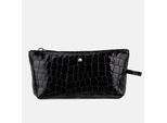 Borsa Cosmetica Da Donna Nera In Croco