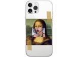 Custodia Per Iphone 12 Pro Max, Trasparente, Silicone Flessibile, Monna Lisa Con Lecca-Lecca