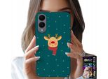 Custodia Per Samsung Galaxy S25 Edge - Renna Su Sfondo Verde Disegni Natalizi