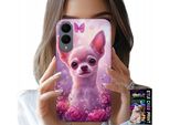 Custodia Per Samsung Galaxy S25 Edge - Simpatico Chihuahua Su Sfondo Rosa Con Fiori