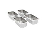 Vidaxl Contenitori Gastronorm 8 Pz. Gn 1/3 100 Mm Acciaio Inox