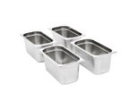 Vidaxl Contenitori Gastronorm 4 Pz. Gn 1/3 150 Mm Acciaio Inox