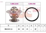 Termostato Eps Refrigerante 87 °C Per Vw Golf Iv Hatchback (1J1) Golf V Hatchback (1K1) Polo (9N) Touran (1T1, 1T2) Passat Variant (3C5) Golf Plus