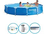 Intex Pool Metal Frame - Pacchetto Piscina - 366X76 Cm