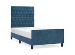 Vidaxl Struttura Letto Senza Materasso Blu Scuro 90X200 Cm In Velluto
