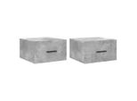 Vidaxl Comodini Da Parete 2 Pz. Grigio Cemento 35X35X20 Cm