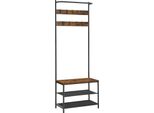 Stendibiancheria 64X32,2X180 Cm Marrone Rustico (Vintage), Nero