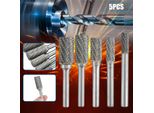 5Pcs 1/4 Inch Doppio Taglio Carburo Di Tungsteno Rotante Fresa Die Grinder Gambo Bit Set