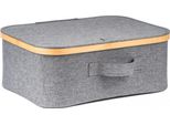 Contenitore G21 40 X 30 X 15 Cm, Bambù Con Coperchio, Grigio