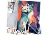Pittura Con Numeri 40X50 Cm Gatti Di Massido