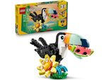 Lego Creator Wildlife: Tucano Tropicale - Gioco 3 In 1 - L'animale Lego Si Trasforma In Una Minifigure Di Farfalla O In Un Pesce - Giocattolo Creativo - Regalo Per Ragazze E Ragazzi Dai 7 Anni In Su 31173