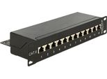 Delock 10" Patchpanel 12 Port Cat.6 Schwarz"