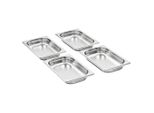 Vidaxl Contenitori Gastronorm 12 Pz. Gn 1/4 40 Mm Acciaio Inox