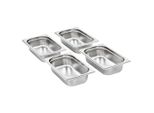 Vidaxl Contenitori Gastronorm 8 Pz. Gn 1/4 65 Mm Acciaio Inox