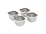Vidaxl Contenitori Gastronorm 12 Pz. Gn 1/6 100 Mm Acciaio Inox