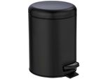 Kosmetikeimer WENKO Leman, schwarz, B:21cm H:24cm T:28cm, Stahl, Mülleimer, Kosmetikeimer, 5 Liter, BxTxH: 21x28x24 cm
