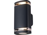 Kanlux Zevi Lampada Da Parete Ovale Nera Per Esterni 19Cm 2Xgu10 IP54 Alluminio