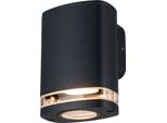 Kanlux Lampada Da Parete Per Esterni Moderna Ovale Nera 14Cm IP54 Zevi GU10
