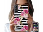 Custodia Per Samsung Galaxy S22 - Motivo Floreale A Strisce Bianche E Nere