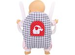 Marsupio Bobo Per Bambole - Marsupio Con Spallacci E Appliqué Con Elefantino - Grigio A Quadri