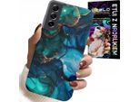 Custodia Per Samsung Galaxy S21 Fe - Design Del Retro In Marmo Blu Verde