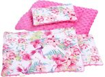 Biancheria Da Letto Per Bambole In Cotone/Minky Per La Culla Di Una Bambola Bobo - Fiori Rosa