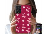 Etui Per Samsung Galaxy S21 Ultra - Molle, Ciliegio Su Sfondo Border + File