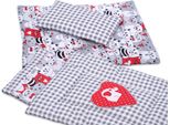 Biancheria Da Letto Per Bambole Con Applicazione Con Elefante Per La Culla Di Una Bambola Bobo - Grigio A Quadri