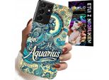 Etui Per Samsung Galaxy S21 Ultra - Segno Zodiano, Acquario, Astronomia Placche
