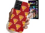 Etui Per Samsung Galaxy S21 Ultra - Modello Pizza Invernale Su Sfondo Rosso